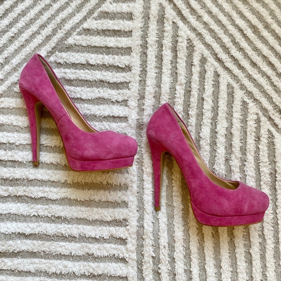 Aldo Pink Suede Platform Pumps - Picture 3 of 8